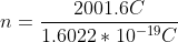 n = 2001.60 1.6022 * 10-19