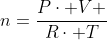 n=frac{Pcdot V }{Rcdot T}