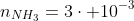 n_{NH_3}=3cdot 10^{-3};mol