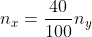 n_{x}=frac{40}{100}n_{y}