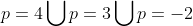 p=4\bigcup p=3\bigcup p=-2