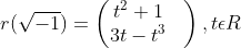 r(\sqrt{-1})=\begin{pmatrix} t^2+1&\\ 3t-t^3 & \end{pmatrix}, t\epsilon R