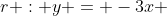 r : y = -3x + c