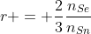 r = frac{2}{3}frac{n_{Se}}{n_{Sn}}