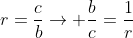 r=frac{c}{b}ightarrow frac{b}{c}=frac{1}{r}