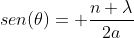 sen(	heta)= frac{n lambda}{2a}