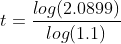 log(2.0899) log 1.1)