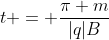 t = frac{pi m}{|q|B}