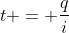 t = frac{q}{i}