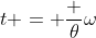 t = frac {	heta}{omega}