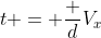 t = frac {d}{V_x}