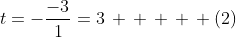 r+s+t=-frac{-3}{1}=3, , , , , (2)