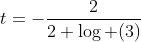 t=-frac{2}{2 log (3)+ log (0.11 )}