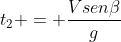 t_2 = frac{Vseneta}{g}