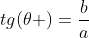 tg(\theta )=\frac{b}{a}