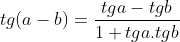 Trigonometria - Tangente Gif.latex?tg(a-b)=\frac{tga-tgb}{1+tga