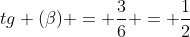 tg (eta) = frac{3}{6} = frac{1}{2}