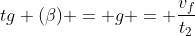 tg (eta) = g = frac{v_{f}}{t_{2}}