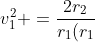 v_{1}^{2} =frac{2r_{2}}{r_{1}(r_{1}+r_{2})} GM