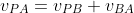 \large v_{PA}=v_{PB}+v_{BA}