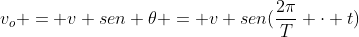 v_{o} = v sen 	heta = v sen(frac{2pi}{T} cdot t)