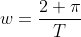 w=frac{2 pi}{T}