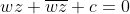 wz+overline{wz}+c=0