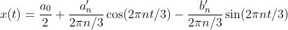 (t) = 2 + 2am 3 cos(2^nt/3) - na sin(2#nt/3)