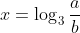 x=\log_{3}\frac{a}{b}