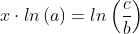 x\cdot ln\left ( a \right ) = ln\left ( \frac{c}{b} \right )