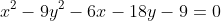 x^{2}-9y^{2}-6x-18y-9=0