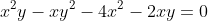 6x^{3}+x^{2}y-xy^{2}-4x^{2}-2xy=0