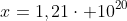 x=1,21cdot 10^{20};atomos