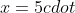 x=5cdot 0.08cdot 60