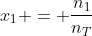 x_{1} = frac{n_{1}}{n_{T}}