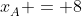 x_{A}^{} = 8+1,25t