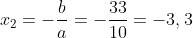 x_1+x_2=-frac{b}{a}=-frac{33}{10}=-3,3