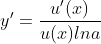 y' = \frac{u'(x)}{u(x)lna}