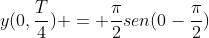 y(0,frac{T}{4}) = frac{pi}{2}sen(0-frac{pi}{2})