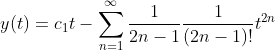 y(t) = c_1t - \sum_{n=1}^\infty \frac{1}{2n-1} \frac{1}{(2n-1)!}t^{2n}