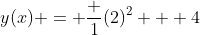 y(x) = frac {1}{(2)^2 + 4}