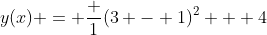 y(x) = frac {1}{(3 - 1)^2 + 4}