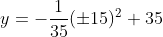 y= -\frac{1}{35}(\pm15)^2+35