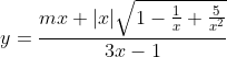 y=\frac{mx+|x|\sqrt{1-\frac{1}{x}+\frac{5}{x^2}}}{3x-1}
