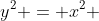 y^{2} = x^{2} + (frac{1}{2})^{2} - 2 cdot frac{1}{2} cdot x cdot cos alpha