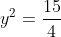 y^2=frac{15}{4}