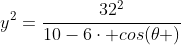 y^2=frac{32^2}{10-6cdot cos(	heta )}