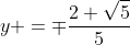 y =mpfrac{2 sqrt5}{5}