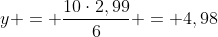 y = frac{10cdot2,99}{6} = 4,98;mol;de;Al