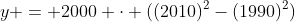 y = 2000 cdot ((2010)^2-(1990)^2)